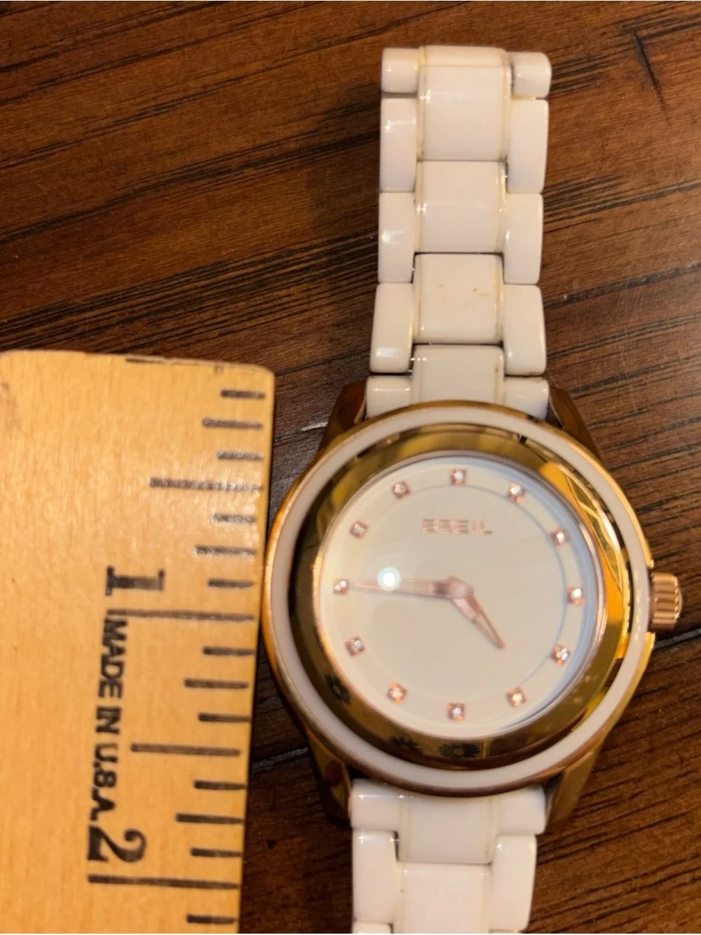 Elegant Breil Orchestra Watch: Rose Gold Steel, White Ceramic, Swarovski Markers